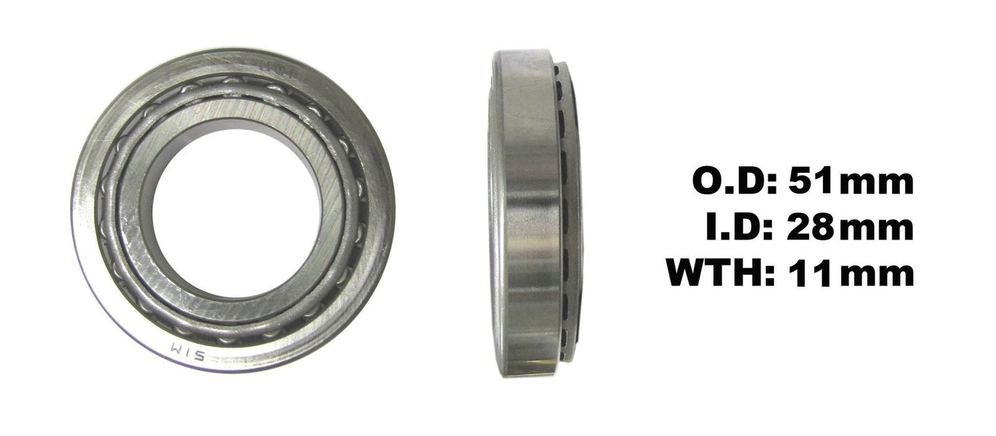 Taper Bearing ID 28mm x OD 51mm x Thickness 11mm