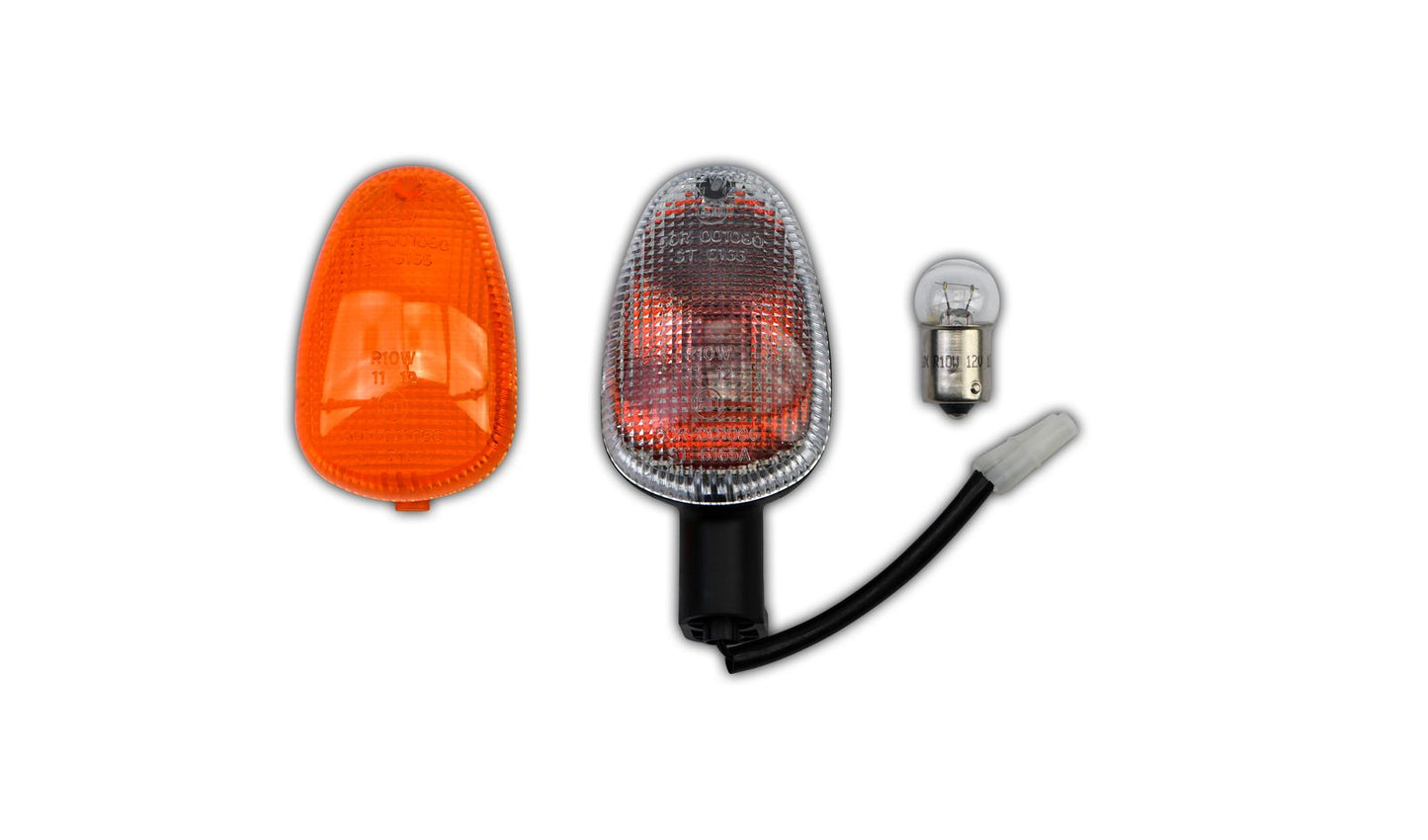 Indicator Aprilia RSV1000 Front Right & Rear Left Short Stem (Amber & Clear)