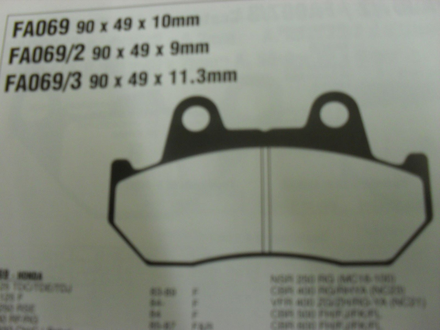 EBC FA 69 Motorcycle Brake Pads Limited Stock!!