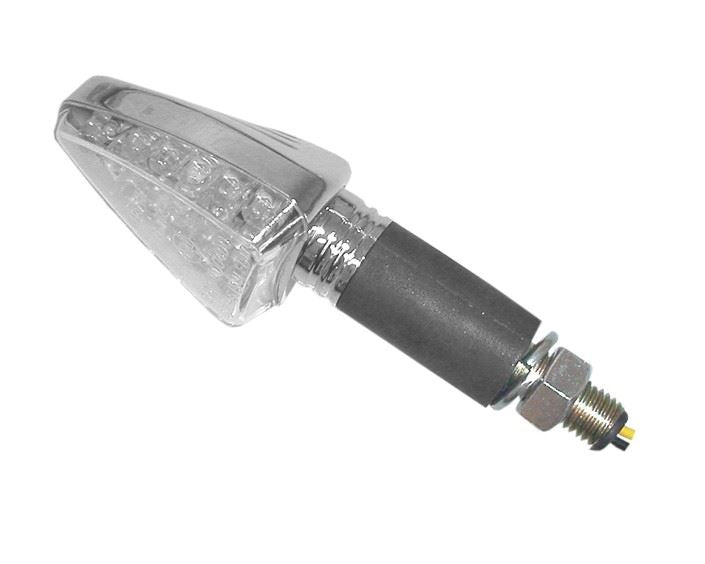 Complete Indicator LED Arrow Chrome Long Stem with Clear Lens E-Marked (Pair)