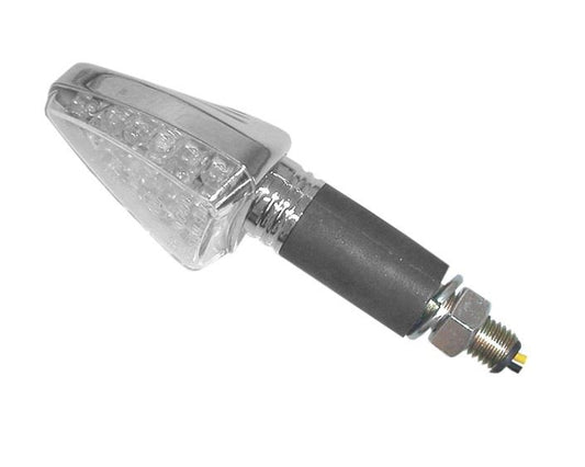 Complete Indicator LED Arrow Chrome Long Stem with Clear Lens E-Marked (Pair)