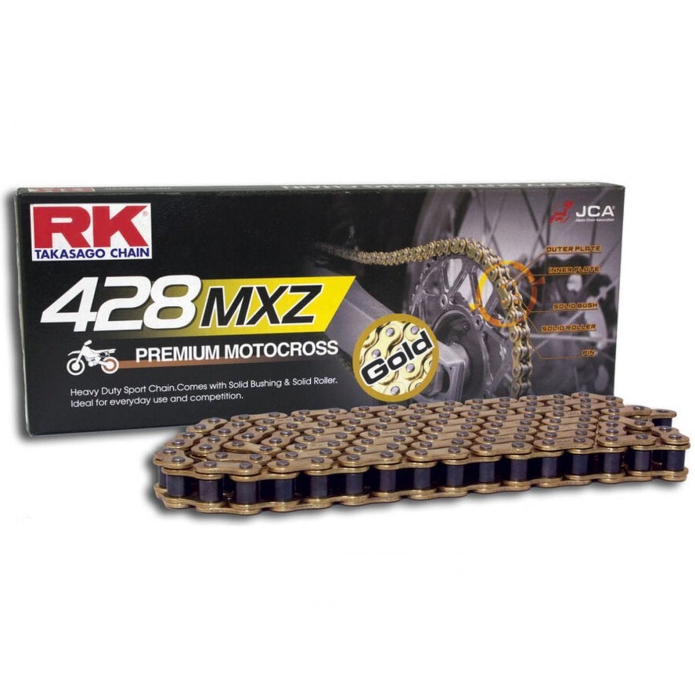 RK Chain Heavy Duty MXZ Premium Motocross Pro-MX Gold 428-144L