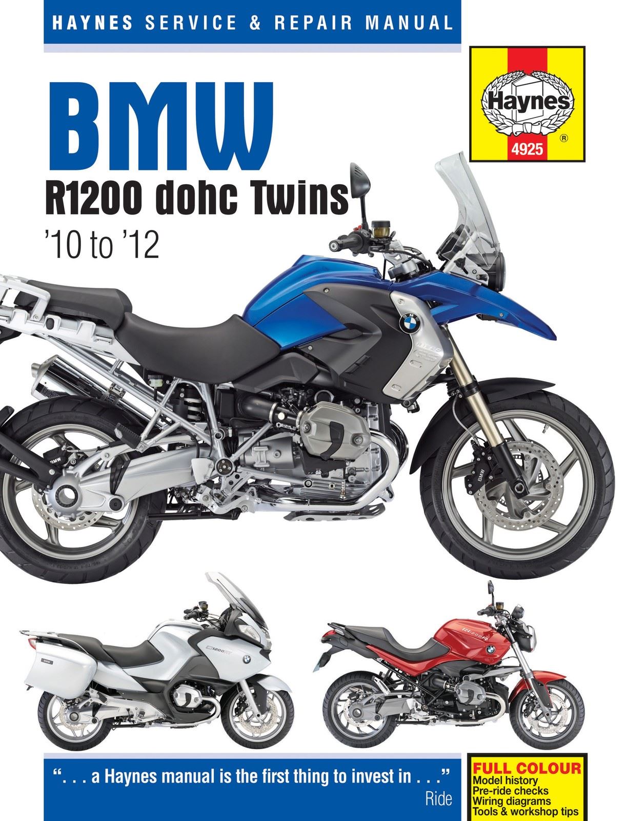 Haynes Manual BMW R1200R, RT, GS, GS Adventure 10-12