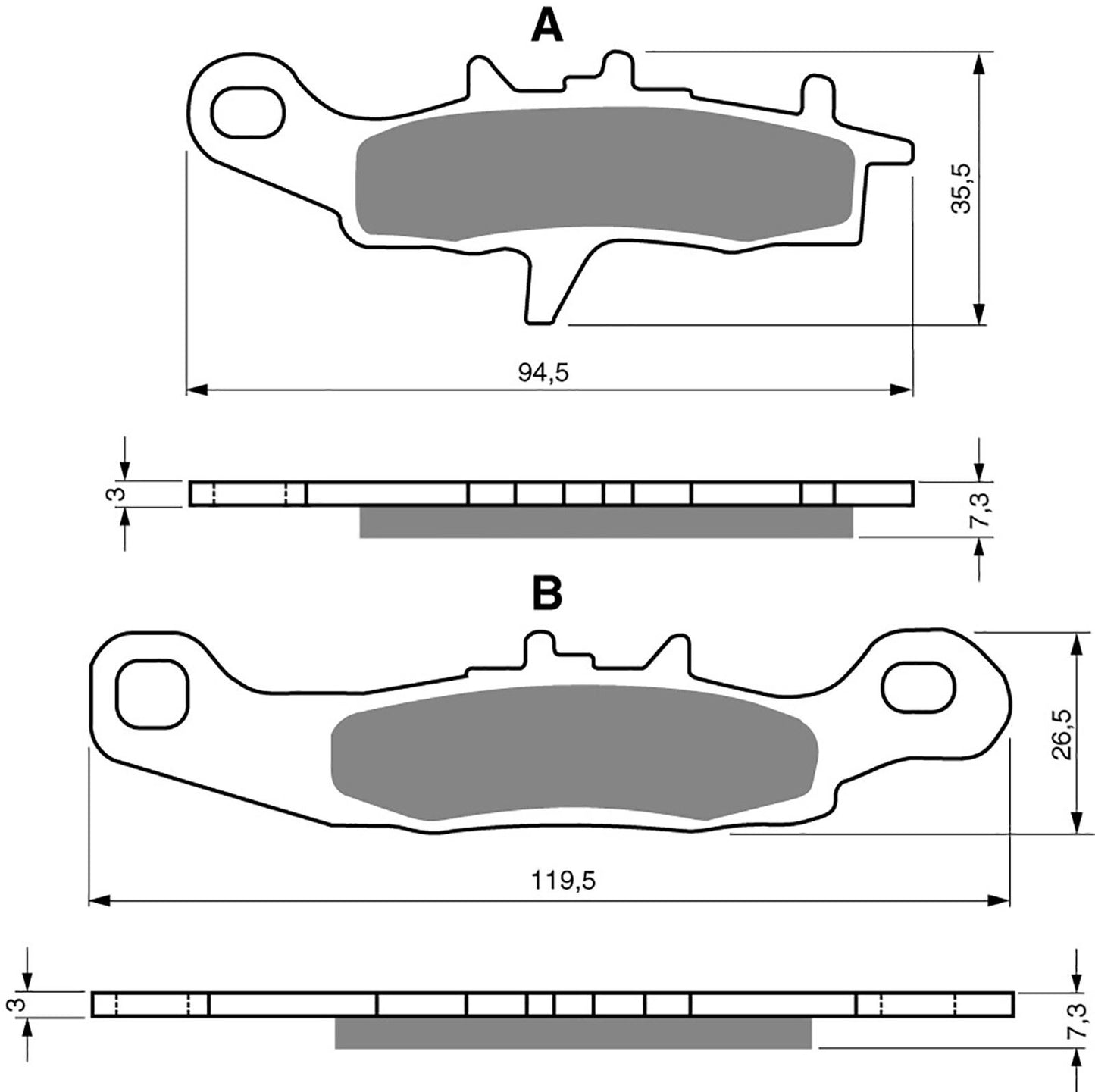 Goldfren Brake Pads S33-108, VD438, FA258, SBS726, FA349