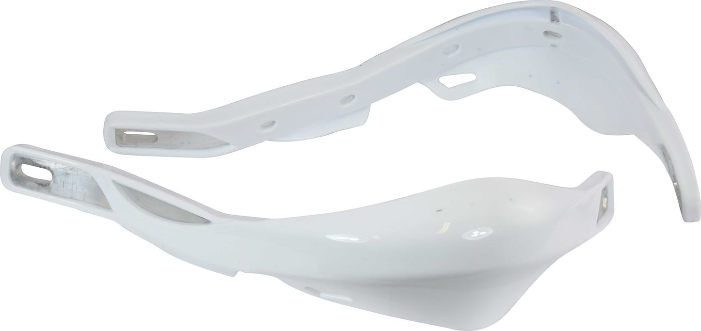 Handguards Wrap Around White With Alloy Reinforcement Bar & Full Fitting Kit
