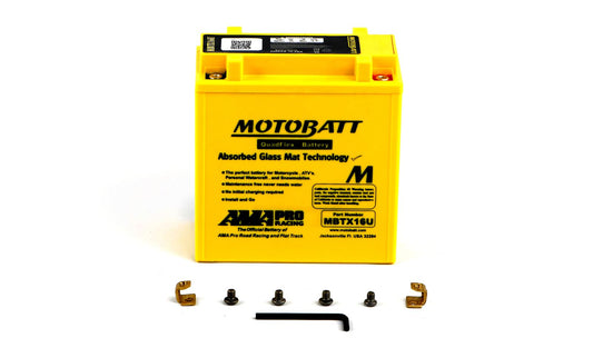 Motobatt Battery MBTX16U 12v 20.1Ah (20Hr) CCA:245A YTX16BS, YTX20CHBS L:151mm x H:161mm x W:87mm