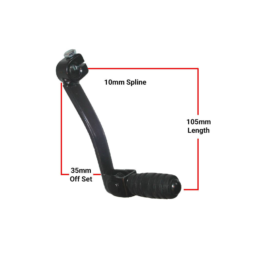 Gear Lever Honda, Kawasaki, Yamaha 4" Black Folding Lever