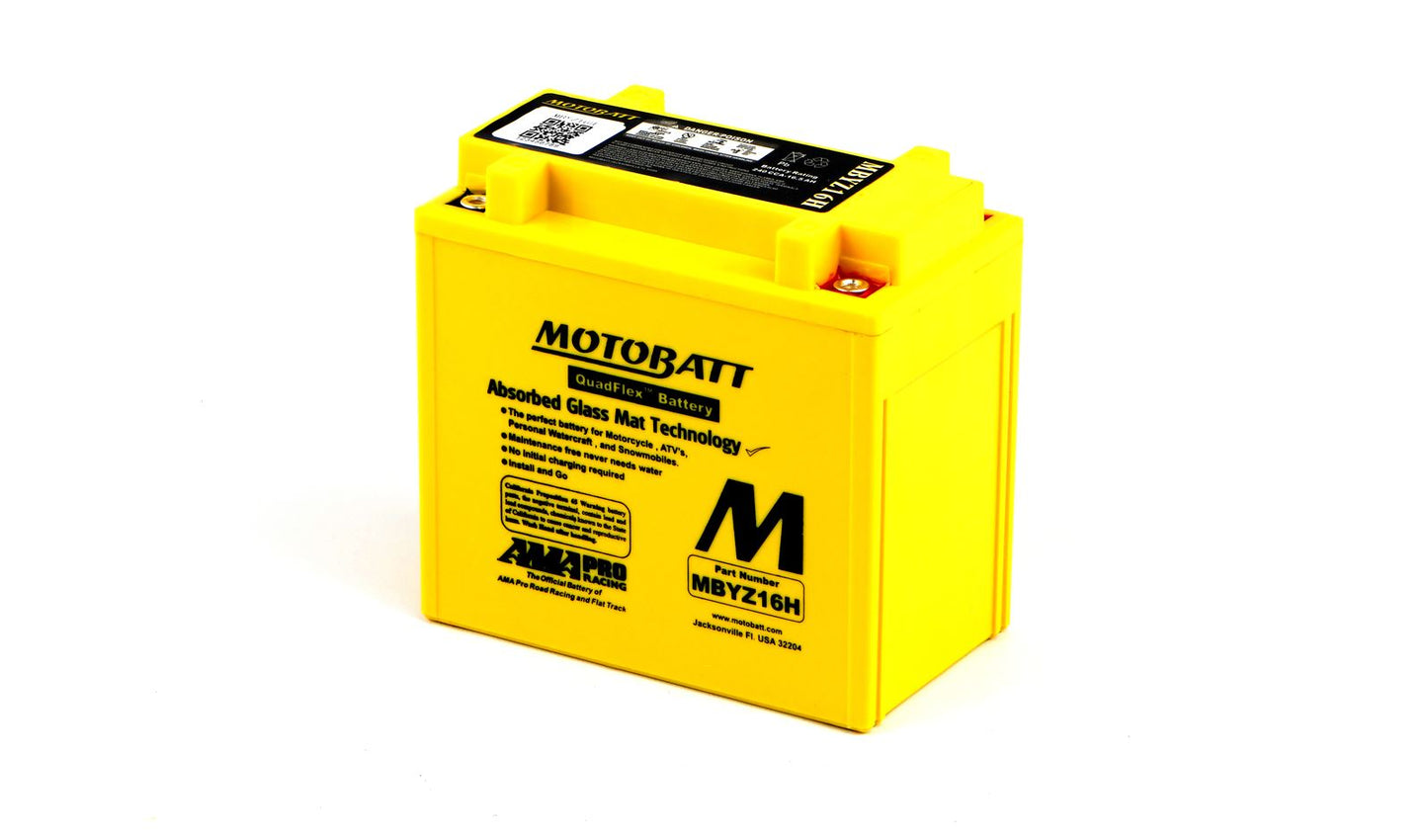 Motobatt Battery MBYZ16H 12v 17.5Ah (20Hr) CCA:240A YTX14BS YTX14LBS L:151mm x H:145mm x W:87mm