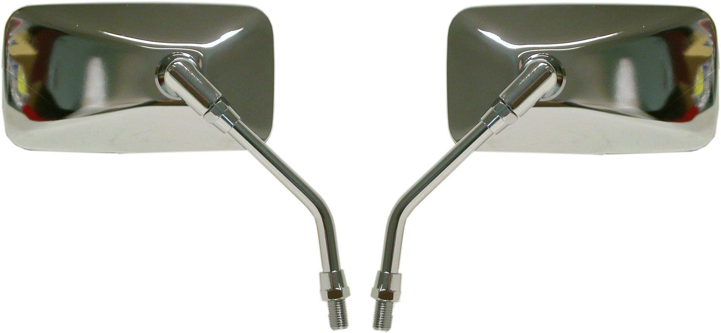 Mirrors 10mm Stainless Rectange Left & Right Yamaha Thread