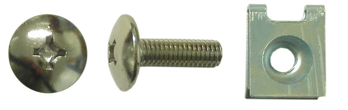 Screws Fairing 6mm x 18mm Chrome with fairing style fittings Per 10