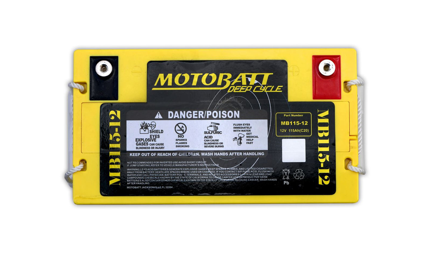 Motobatt Deep Cycle Battery MB115-12 L:305mm x H:210mm x W:170mm (BCI Group 27)
