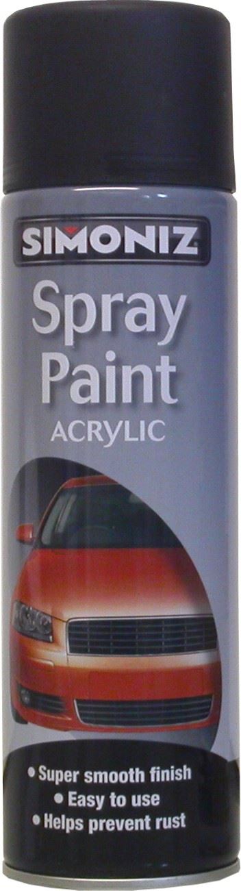 Simoniz Black Matt Acrylic Spray Paint (500ml)