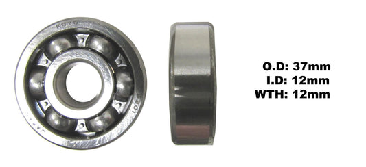 Bearing Koyo 6301(ID 12mm x OD 37mm x W 12mm)