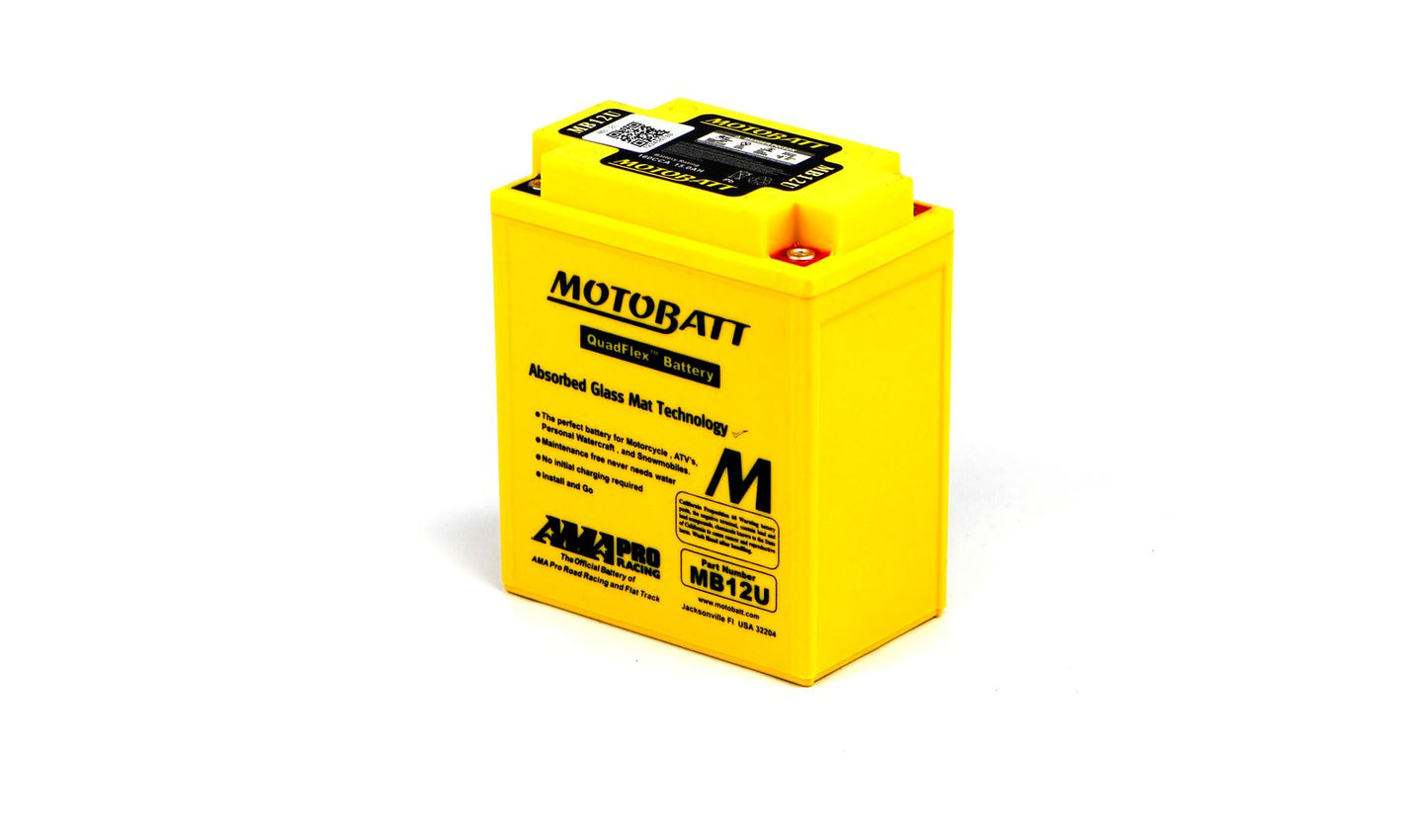 Motobatt Battery MB12U 12v 14.8Ah (20Hr) CCA:170A YB12AA, YB12ALA2 L:134mm x H:161mm x W:80mm