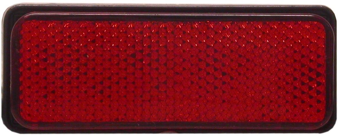 Reflector Red Rectangle Bolt-On Black Rim 85mm x 30mm
