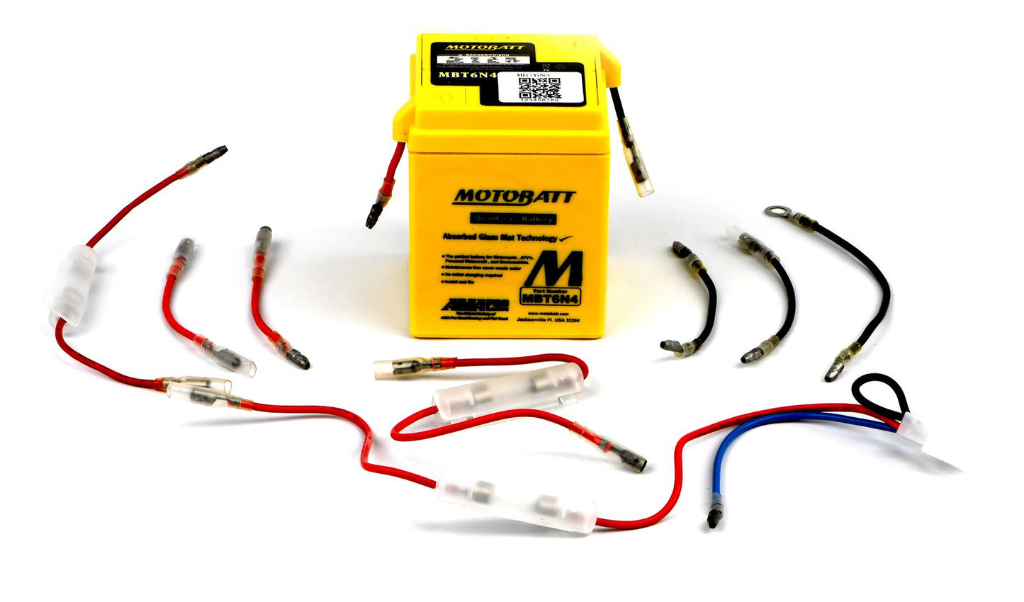 Motobatt Battery MBT6N4 6v 4AH 6N42A Models, 6N4C1B L:71mm x  H:96mm x W:71mm