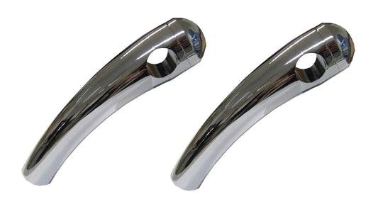 Chrome Billet Pair ROUND DOME 6" Pullback Risers For 1" Handlebars