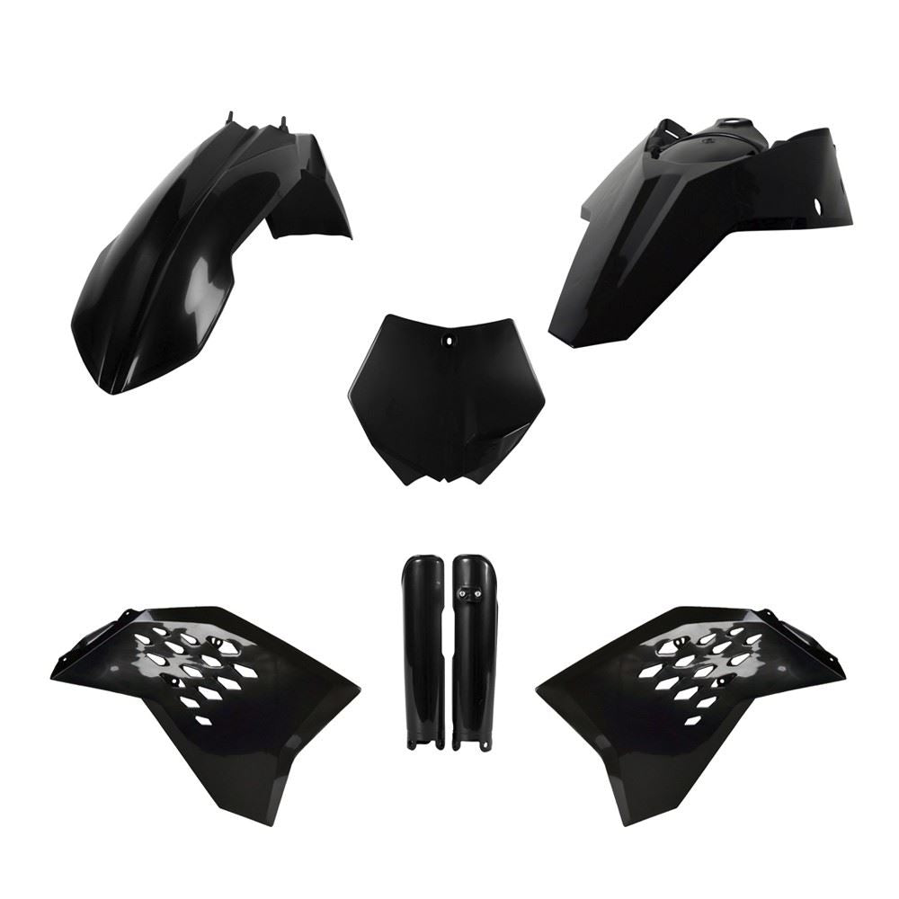 POLISPORT PLASTIC KIT + FORK GUARDS KTM SX/SX-F 2007, BLACK