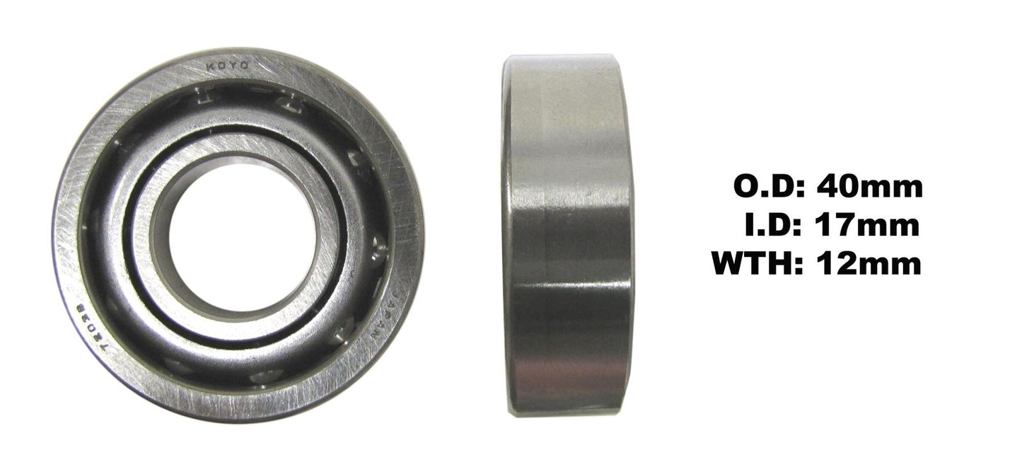 Koyo Bearing 7203B (ID:17mm x OD:40mm x W:12mm)