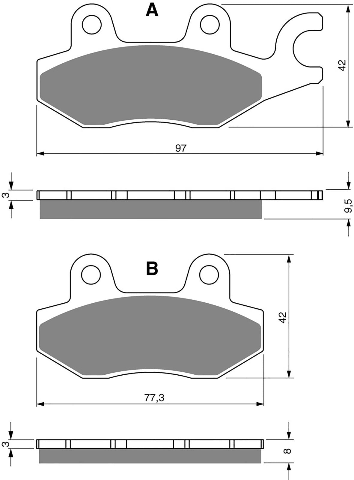 Goldfren Brake Pads AD088, FA165/2, FA215/2