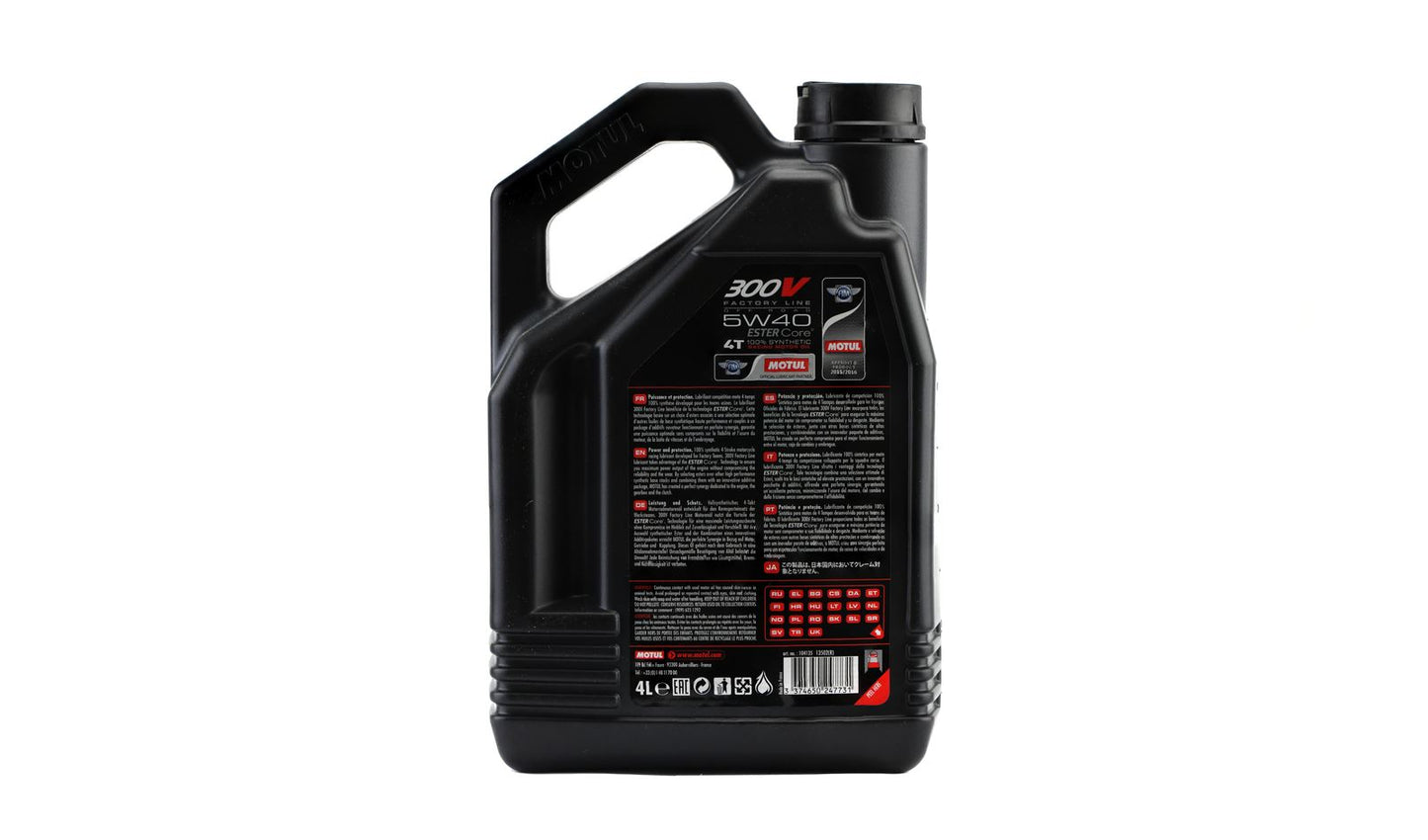 *Motul 300V Factory Line 5w40 4T 100% Synthetic (Off Road) 4 Litre