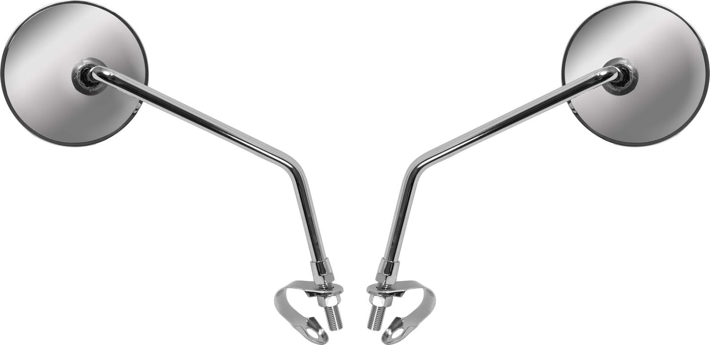 Mirrors Clamp-on Chrome Roun d Left & Right Early Yamaha