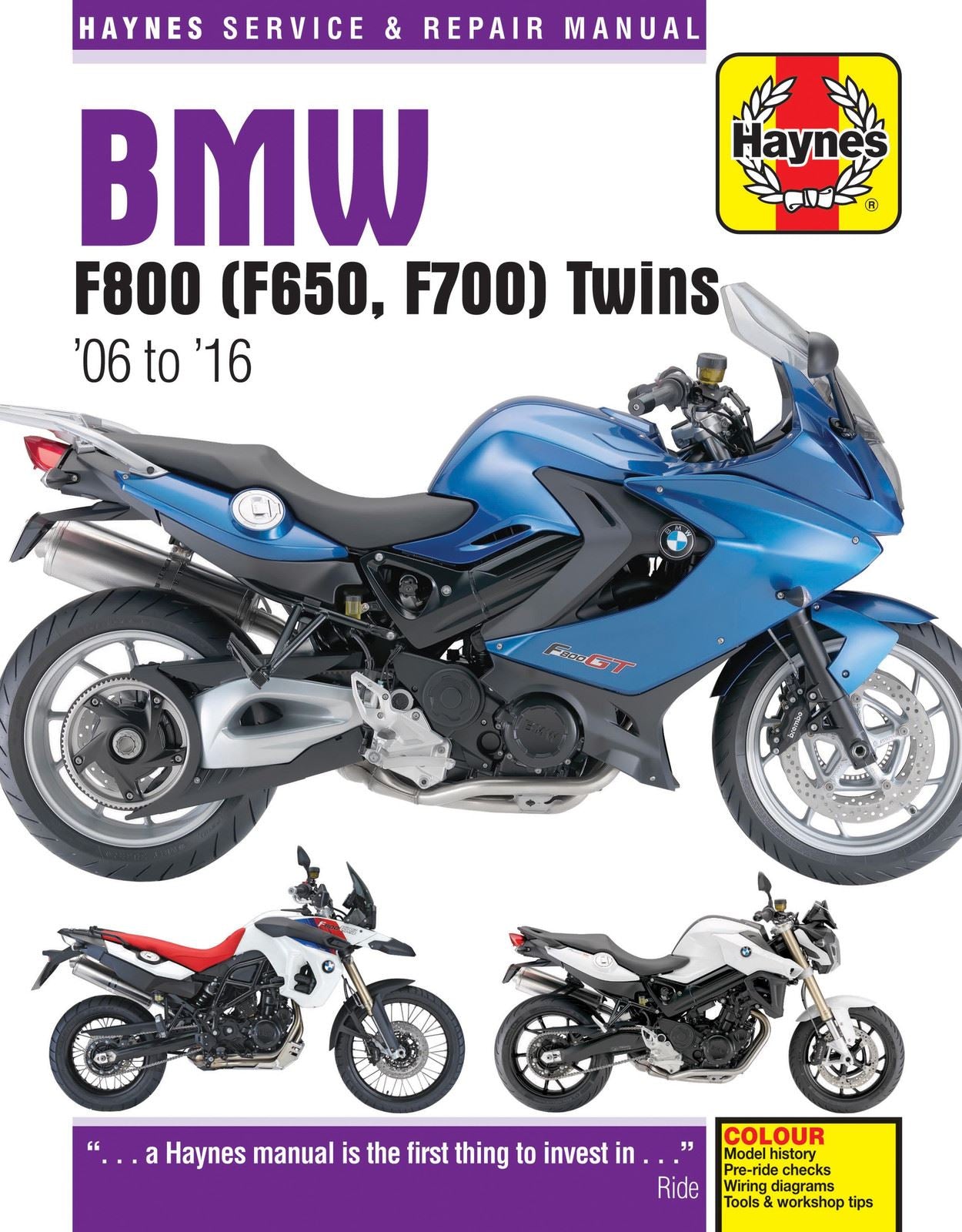 Haynes Manual BMW F800(F650)Twins 06 -10