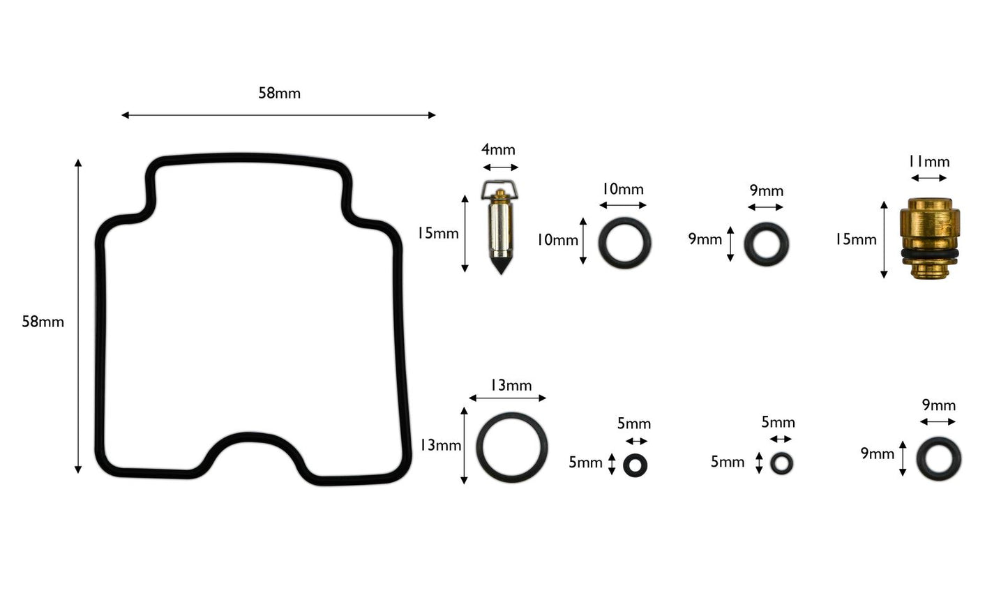 Carb Repair Kit Yamaha XVS1100A Dragstar 99-05, BT1100 02-06