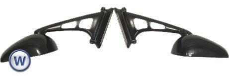 Mirrors Fairing Black Left & Right 30-57mm Adjustable Mount