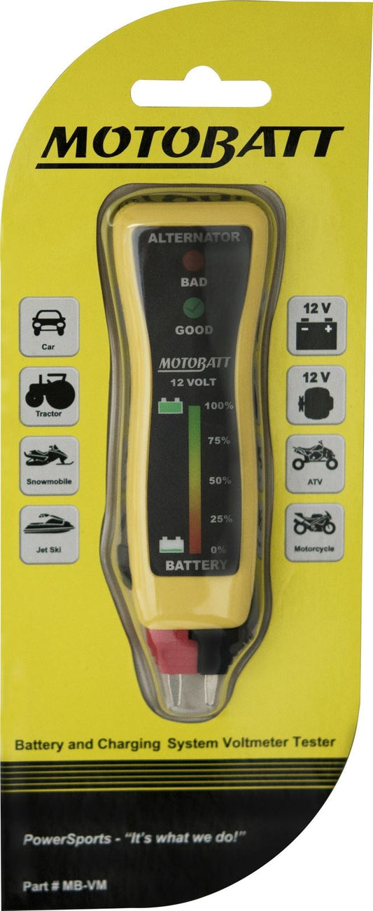 Motobatt Pocket Voltmeter 12V Battery, remote testing via mo