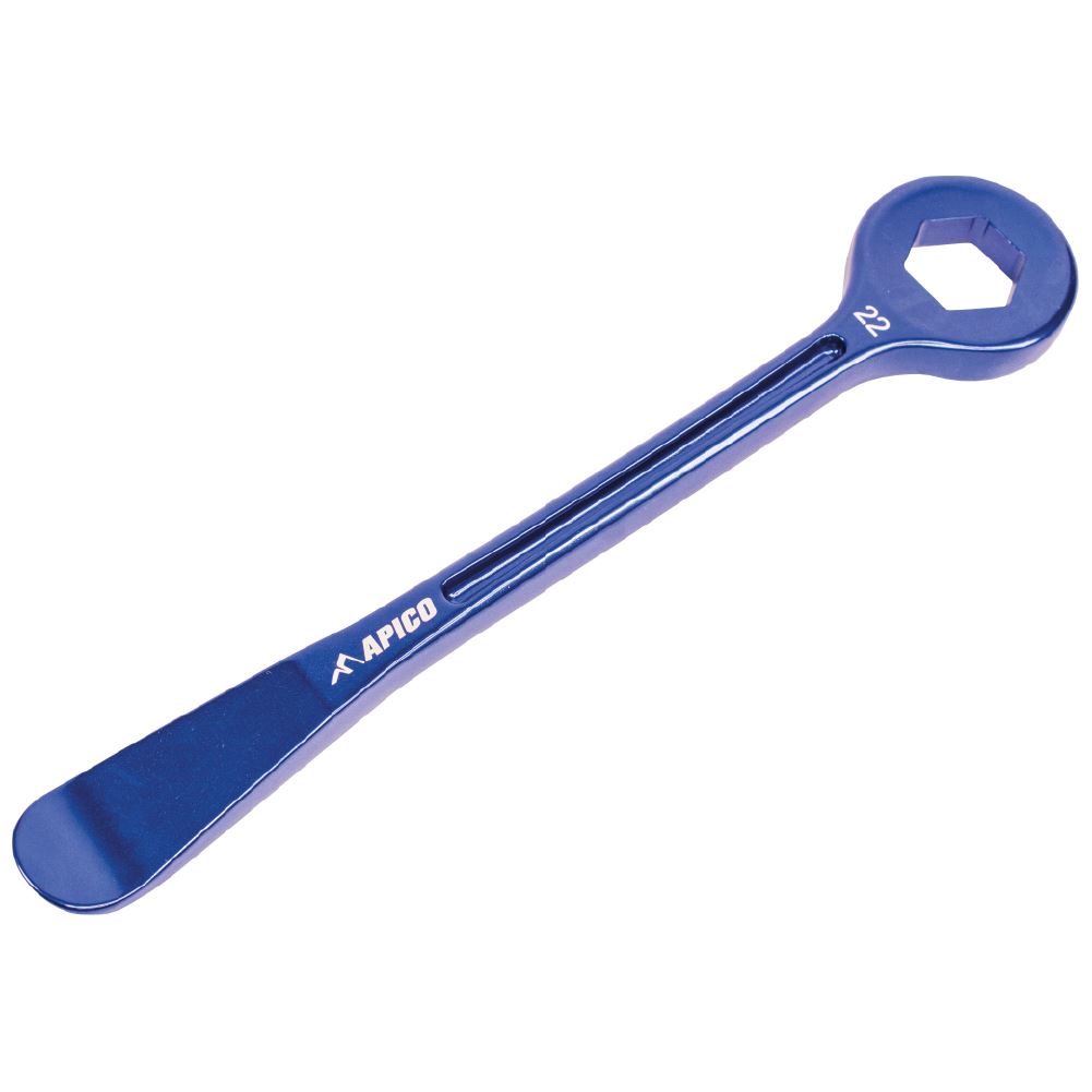 Tyre Lever & Axle wrench combination tool cnc Aluminium 22mm Blue