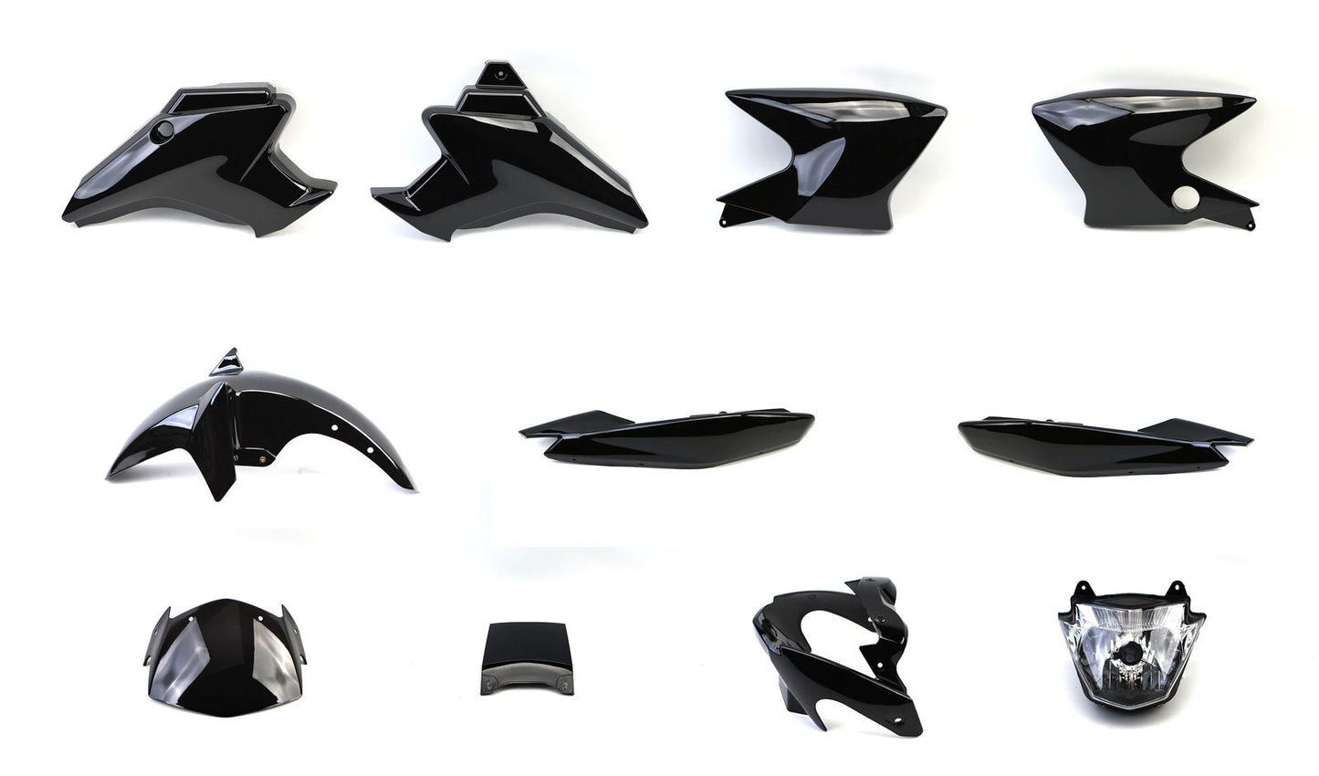 Complete Fairing Kit For Yamaha YBR 125 2014-2017 Plastics Panels Black