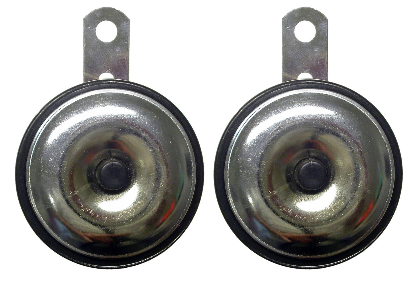 Horn 12 Volt Chrome front with black body O.D.75mm (Pair)