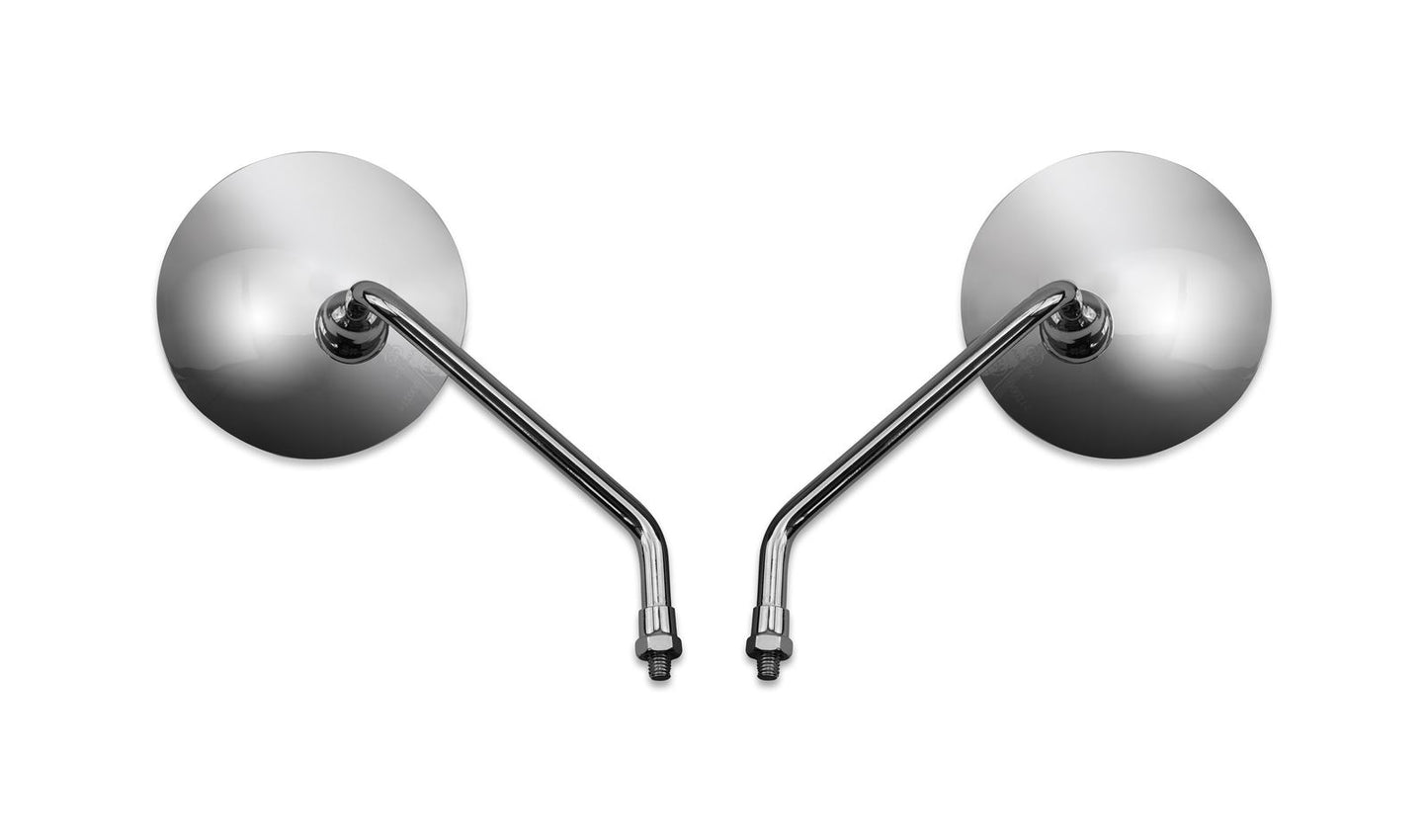 Mirrors Left & Right 10mm Chrome Round Early Honda Style (E-Marked)