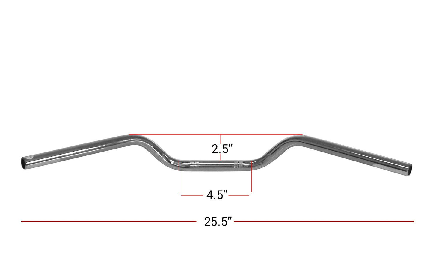 Handlebar 7/8'' Chrome 2'' Rise Honda CB500 25'' Long & 5'' Centre