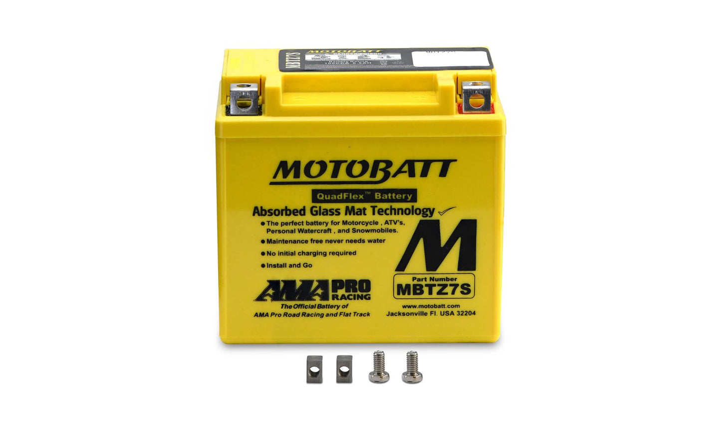 Motobatt Battery MBTZ7S 12v 6.9Ah (20Hr) CCA:100A YTX5L-BS, YTZ6S, YTZ7S L:114mm x H:107mm x W:70mm