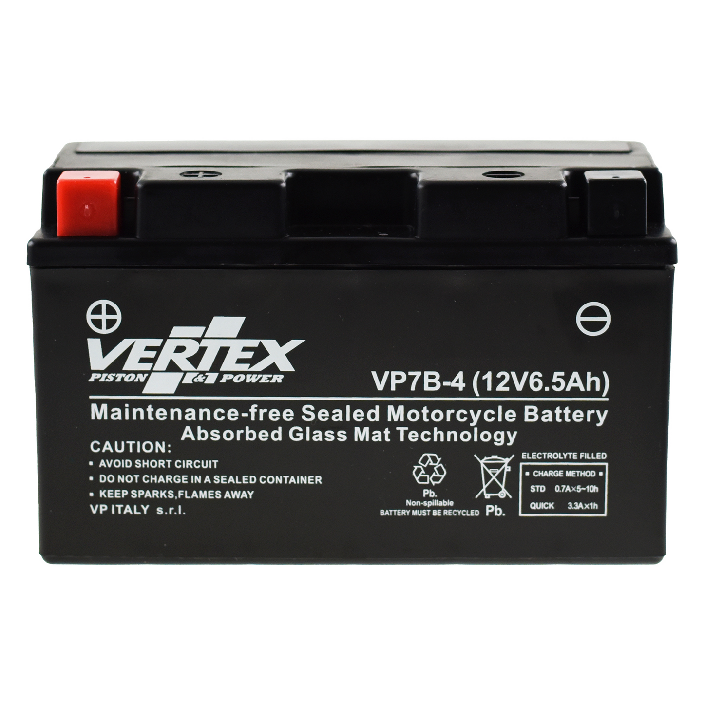 Vertex VP7B-4 Battery replaces CT7B-4,CT7B-BS (L:150 mm x W:66 mm x H:95 mm)