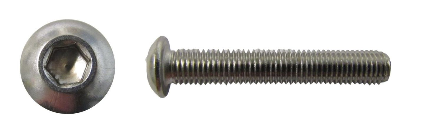 Screws Button Allen Stainless Steel 8mm x 12mm(Pitch 1.25mm) (Per 20)