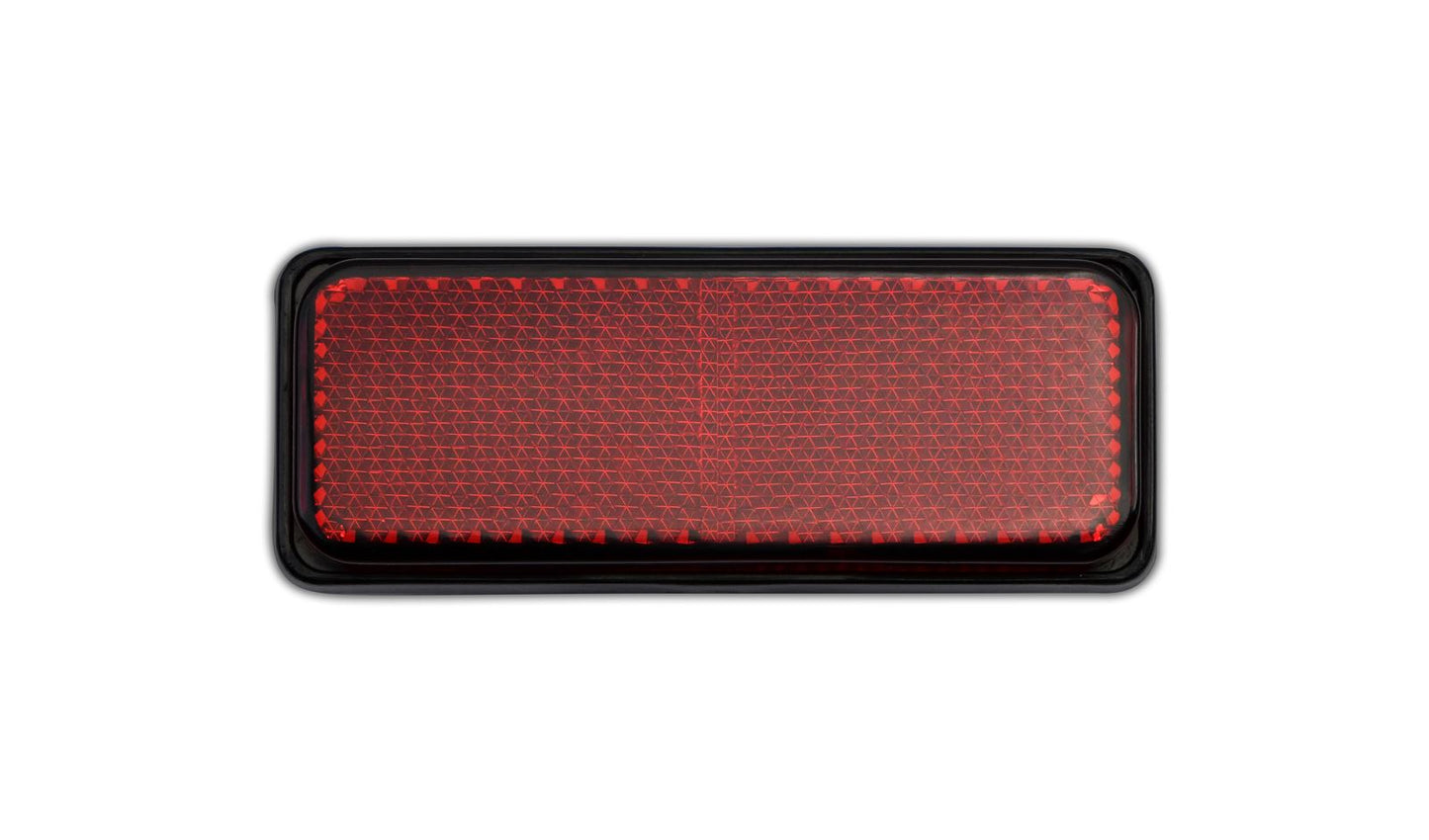 Reflector Red Rectangle Bolt-On Black Rim 85mm x 30mm