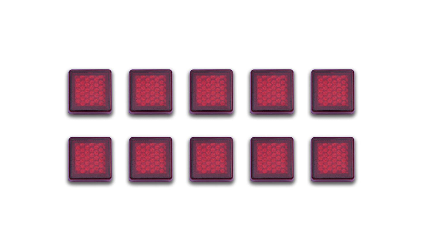 Reflector Red Square Stick-On 20mm x 20mm