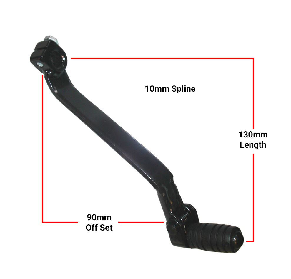 Gear Lever Honda, Kawasaki, Yamaha 6.50" Black Folding Lever