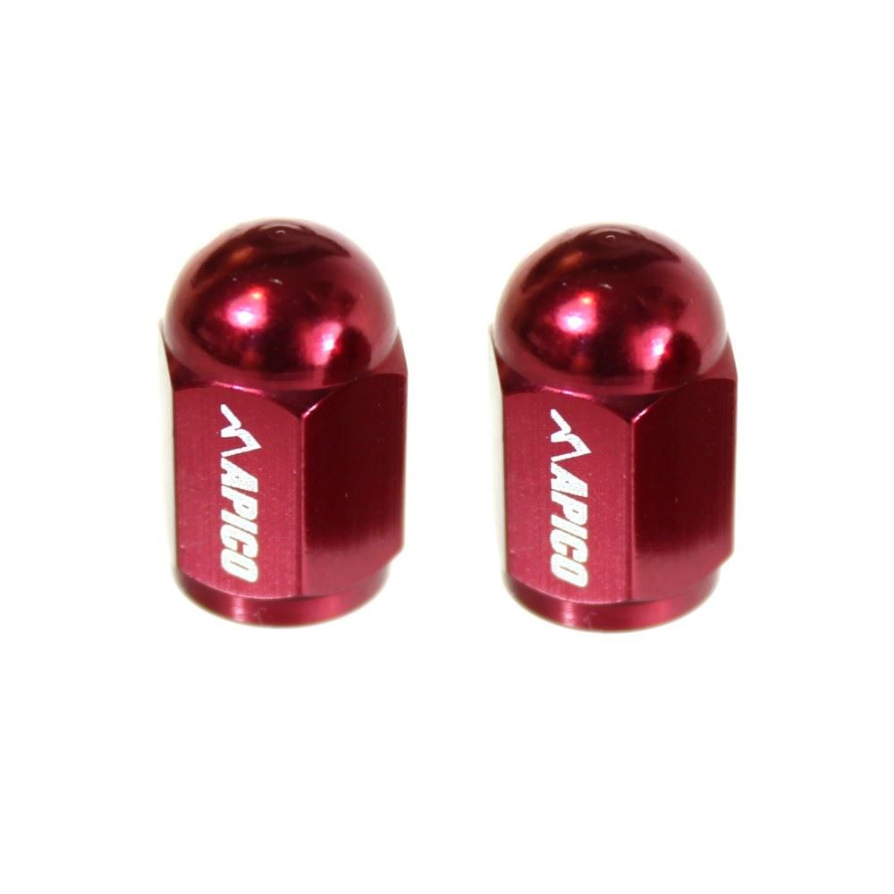 CNC aluminium valve caps red