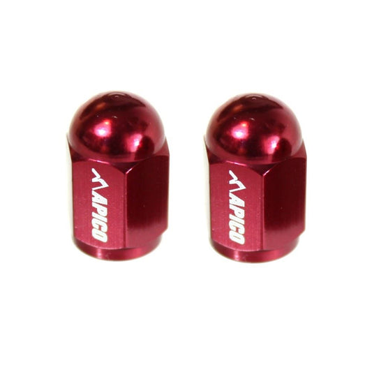 CNC aluminium valve caps red
