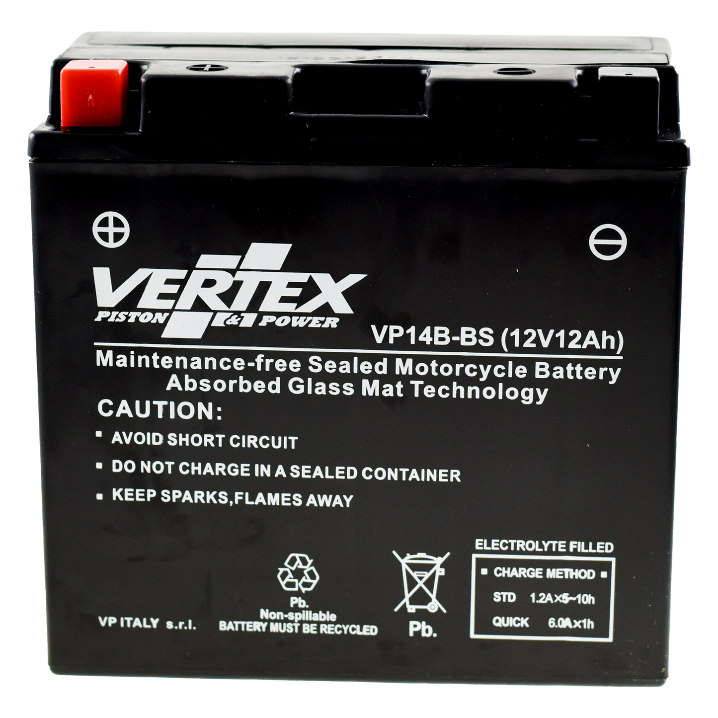 Vertex VP14B-BS Battery CT14B-4,CT14B-BS 813150 (L:150 mm x W:70 mm x H:145 mm)