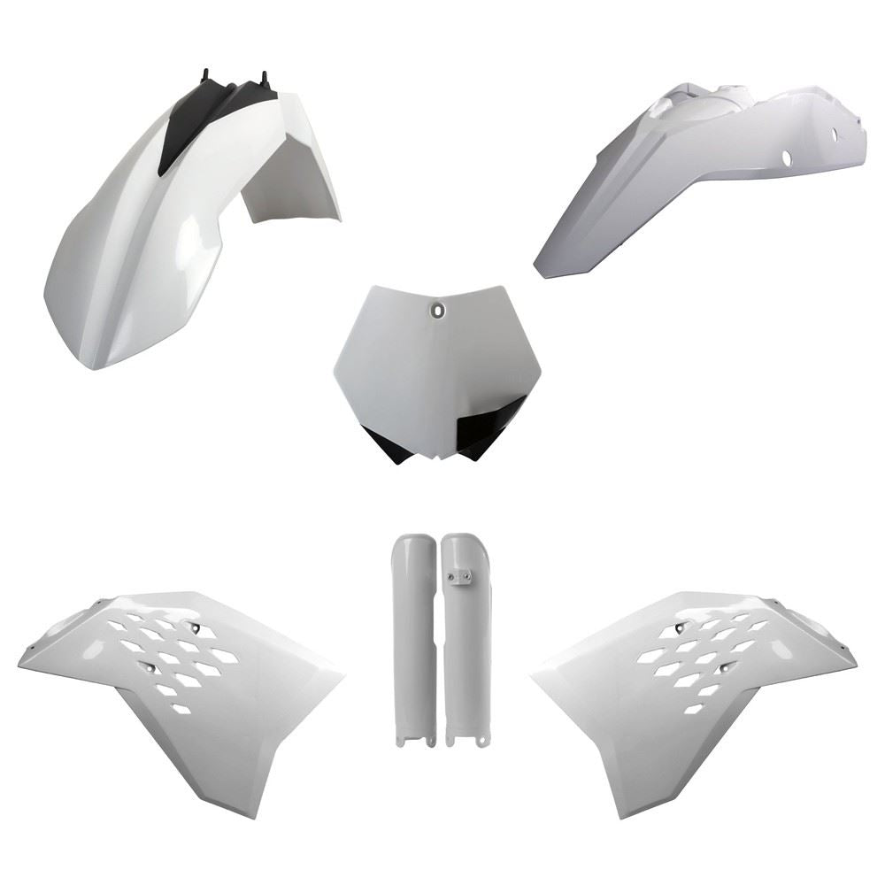 POLISPORT PLASTIC KIT + FORK GUARDS KTM SX/SX-F 2007, WHITE