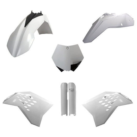 POLISPORT PLASTIC KIT + FORK GUARDS KTM SX/SX-F 2007, WHITE