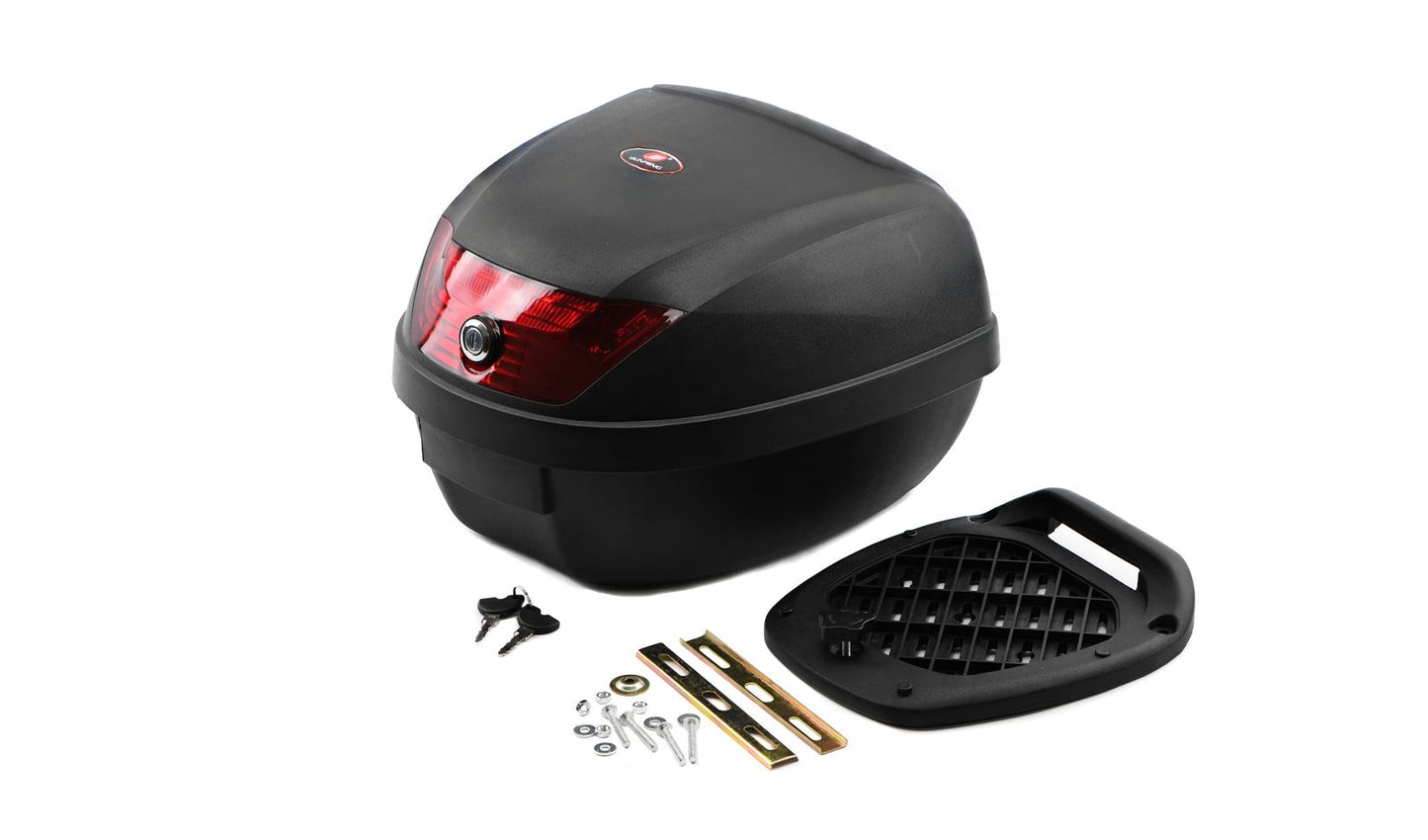 Top Box Medium 28L (Fits 1 Helmet) With Detachable Rack [See comments for fittings]