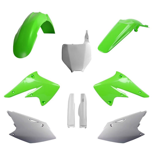 POLISPORT PLASTIC KIT + FORK GUARDS KAWASAKI KX250F 2004-2005, OEM STYLE
