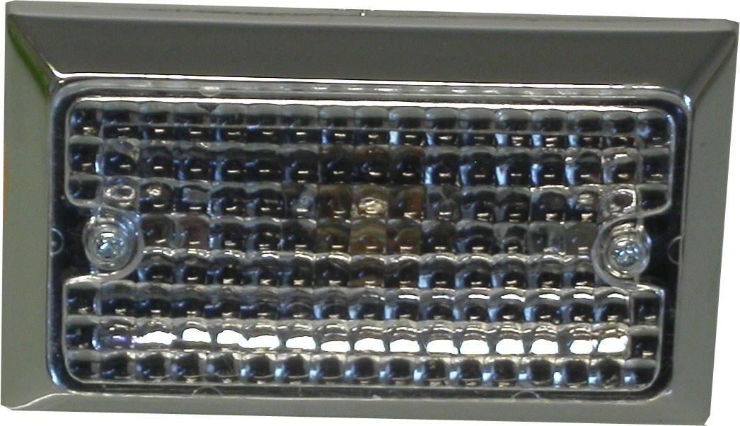 Marker, Bumper Light Clear Lens Flat Rectangle Type