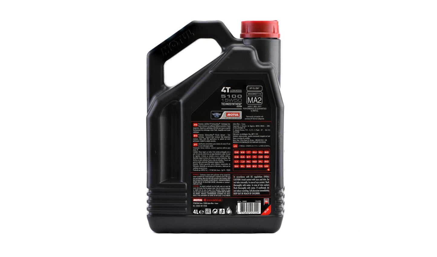 Motul 5100 15w50 4T Semi Synthetic 4 Litres